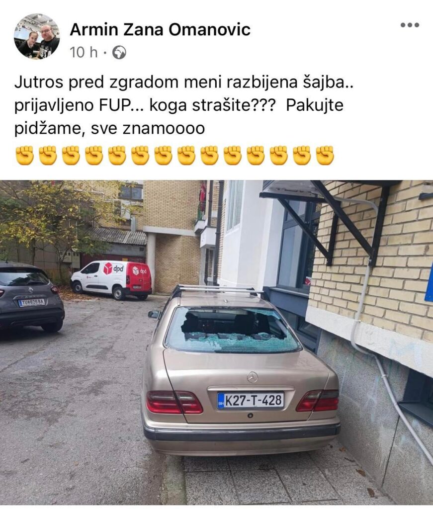 (FOTO) Advokatu Azura Terzića razbijena šajba na automobilu, on poruči: Pakujte pidžame, sve znamo, Life.ba