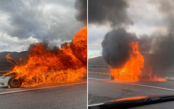 Dramatične scene na autoputu A1: Automobil se zapalio, Life.ba